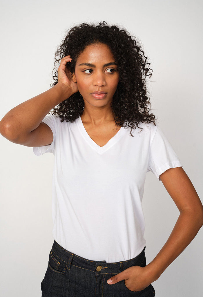 Dala V-SS Basic Tee - White