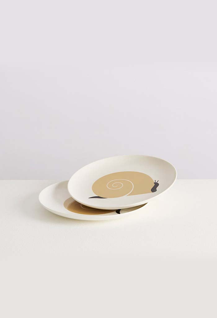 Dinner Plates L'escargrot - Beige/Black (Set Of 2)