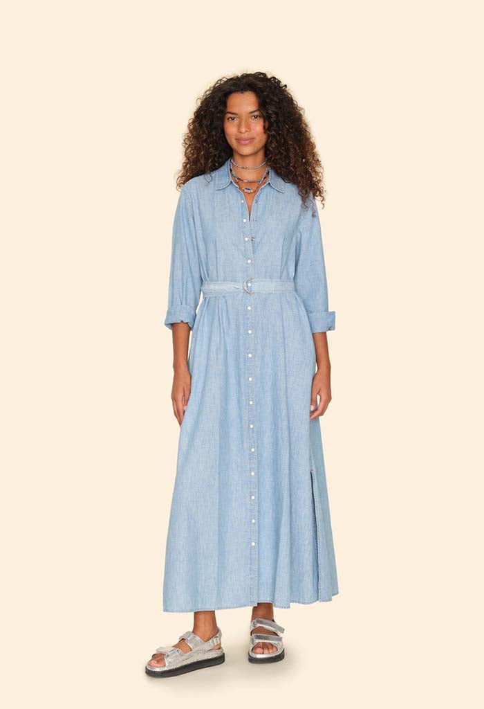 Dusty Blue Bowen Chambray Dress