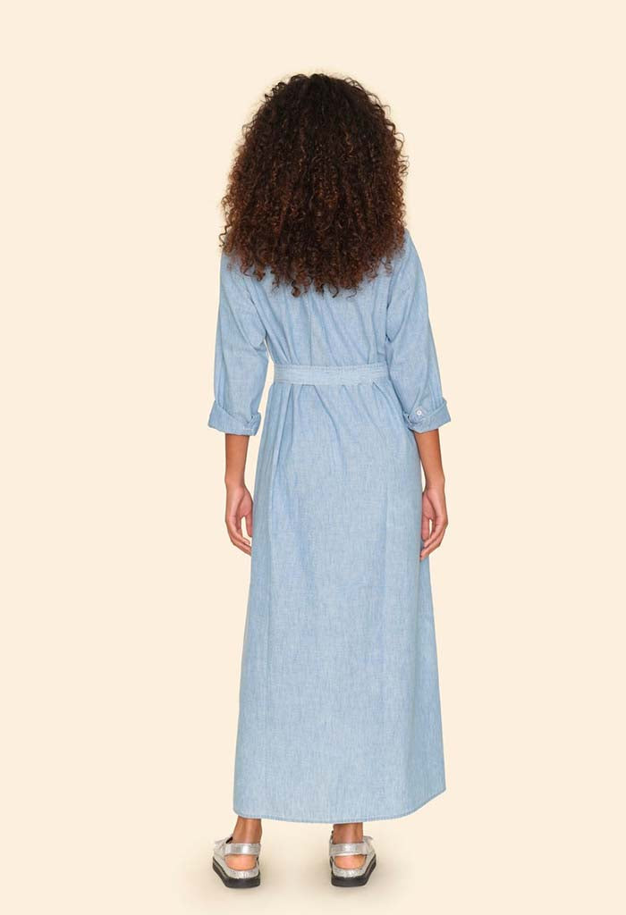 Dusty Blue Bowen Chambray Dress