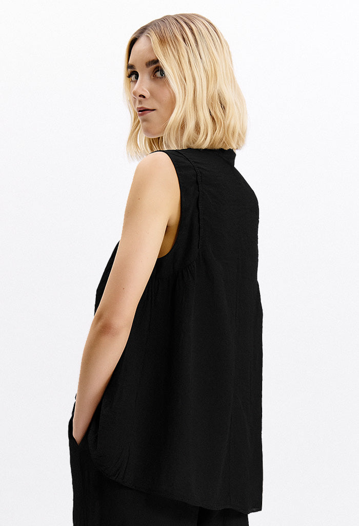 Seersucker Top - Black