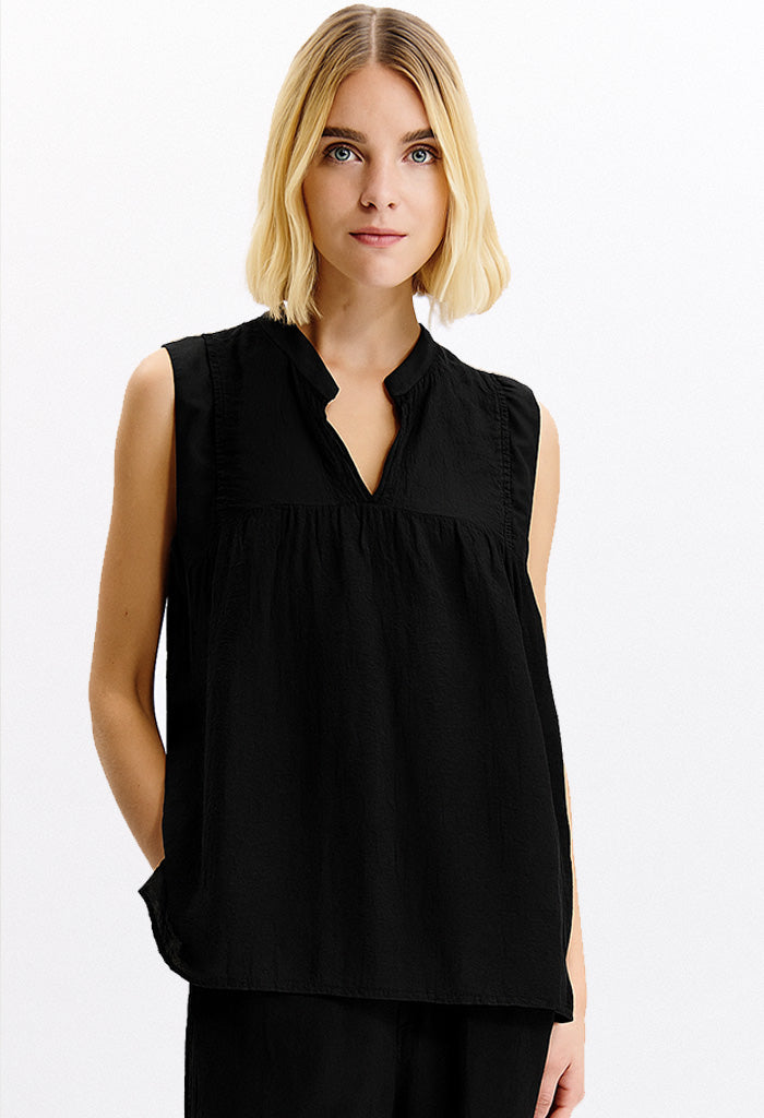 Seersucker Top - Black