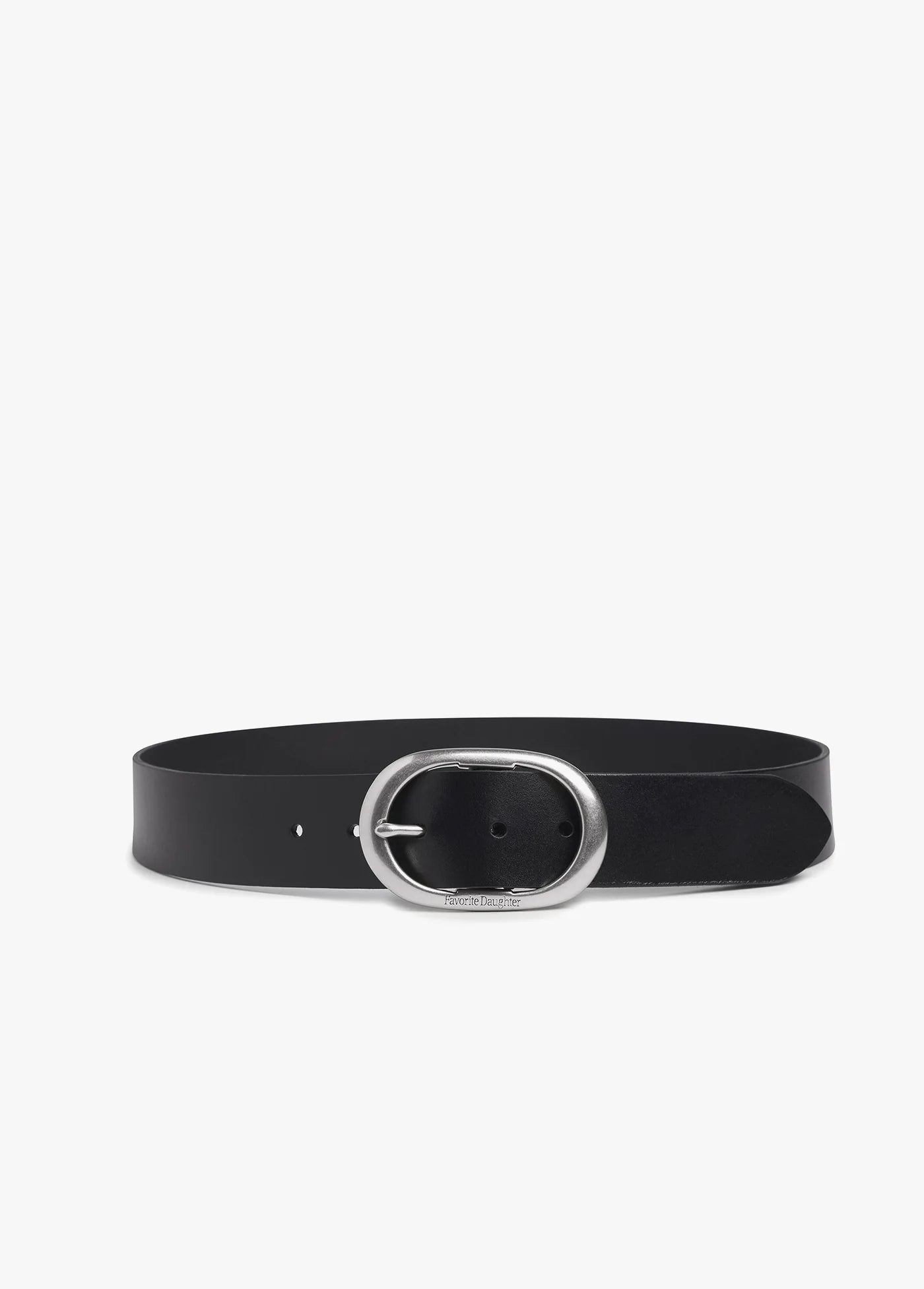 The Jean Belt - Black/Tumbled Nickel