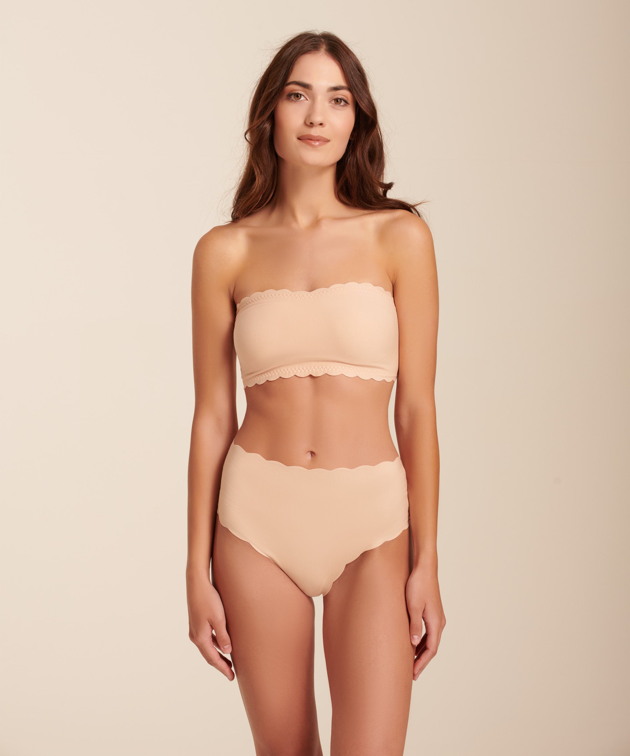 Scalloped Bandeau - Nude