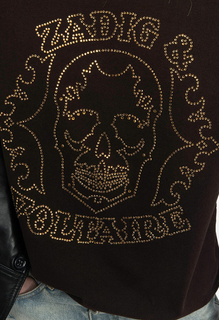 Edwin BC Skull Strass - Dark Chocolate