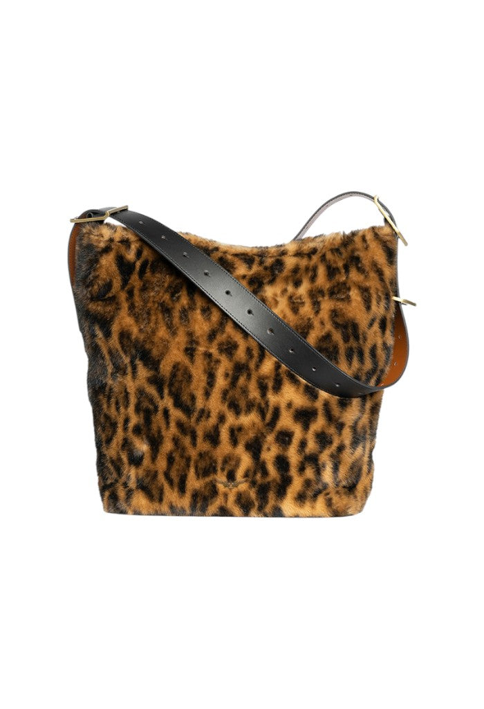 Jane Hobo Leo Faux Fur - Cognac