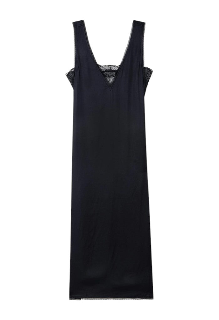 Renzo Satin Dress - Black