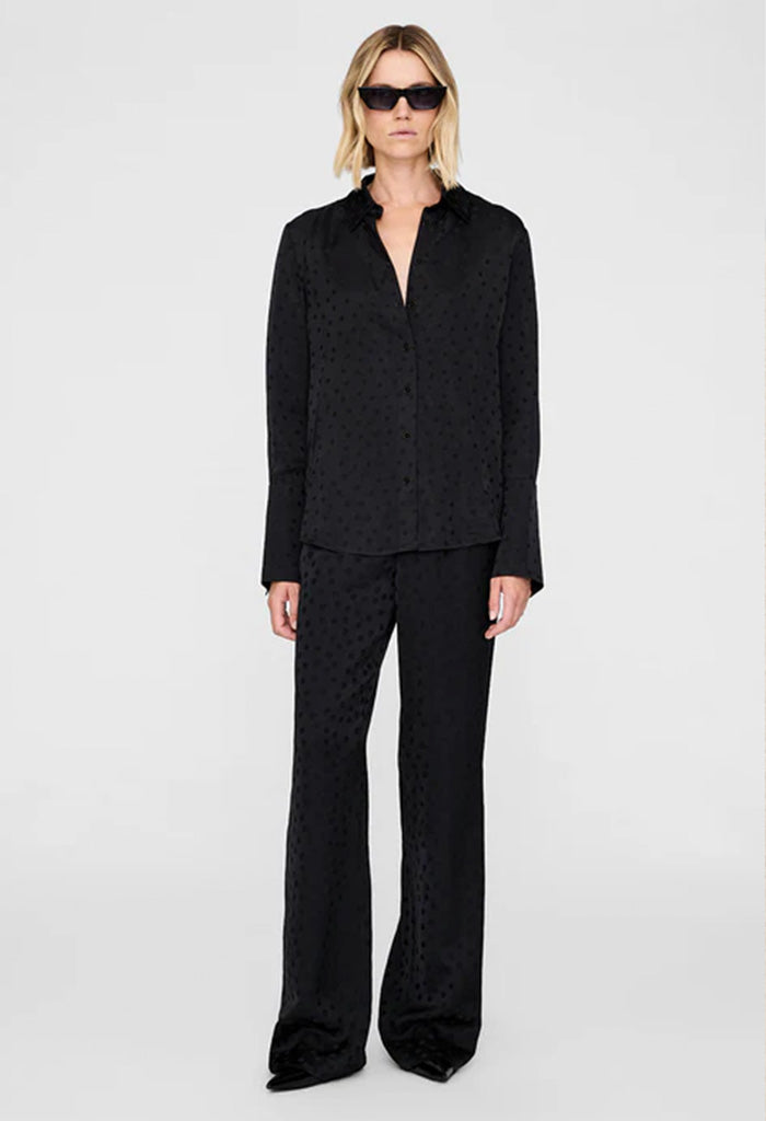 Elain Pant - Black Dot Jacquard