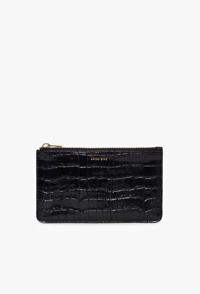 Elly Pouch - Black Embossed