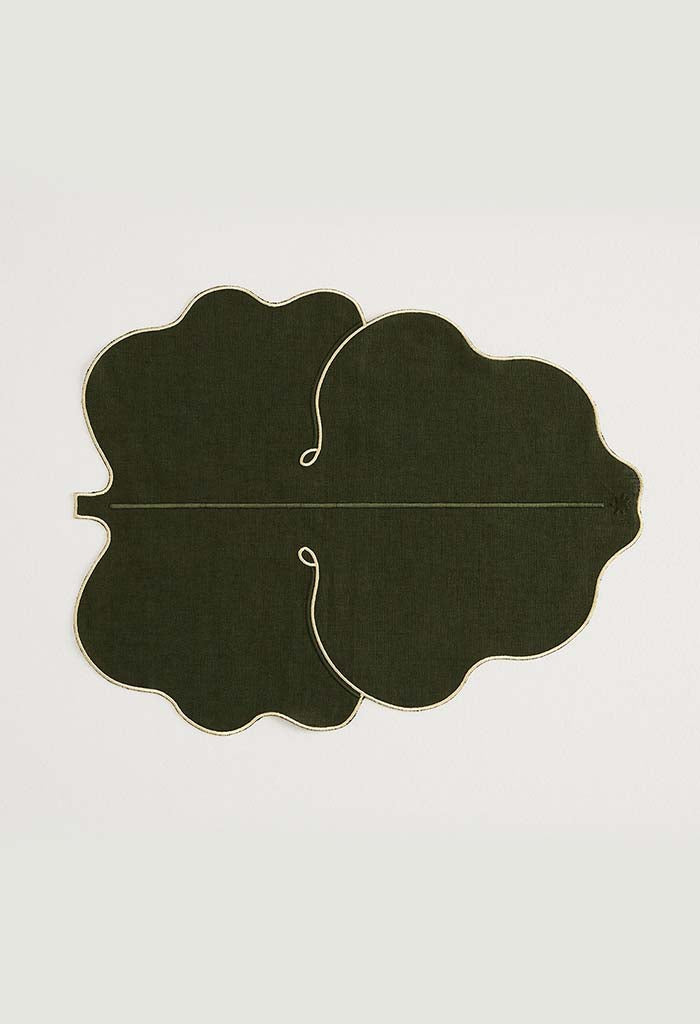 Fig Leaf Placemats - Olive/Ivory (Set Of 2)