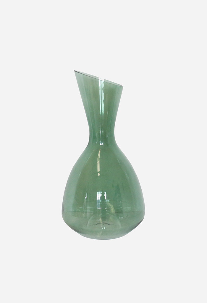 Fino Verde Handblown Glass Wine Decanter