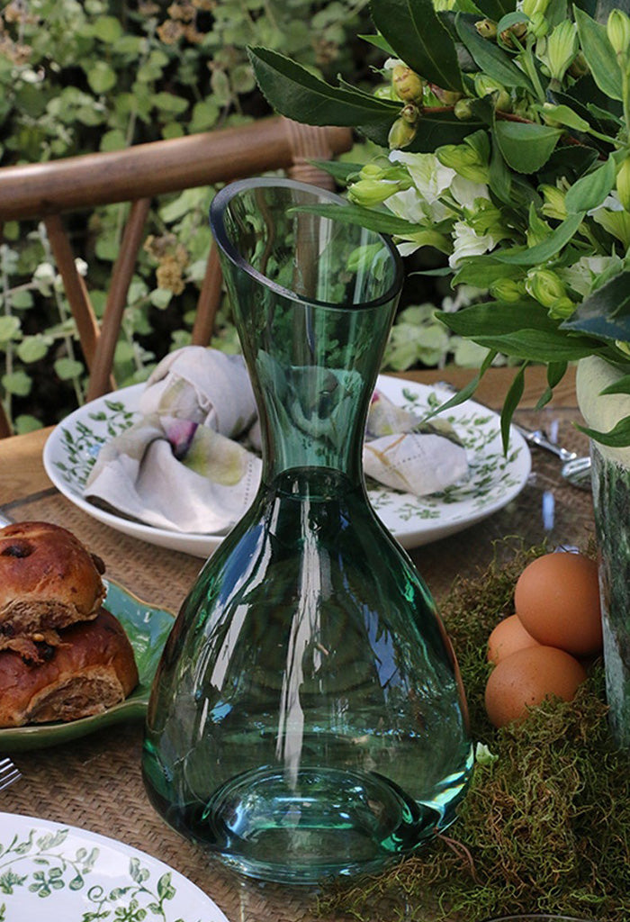 Fino Verde Handblown Glass Wine Decanter