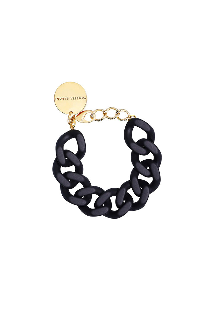 Flat Chain Bracelet - Matte Black