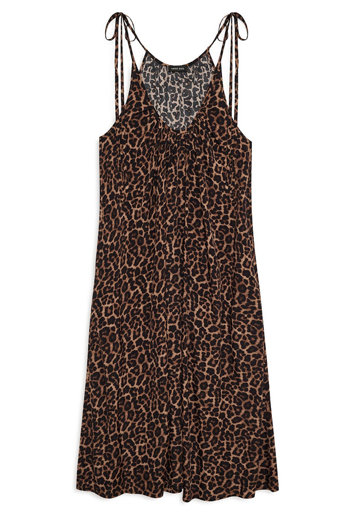Flora Dress - Black And Brown Leopard
