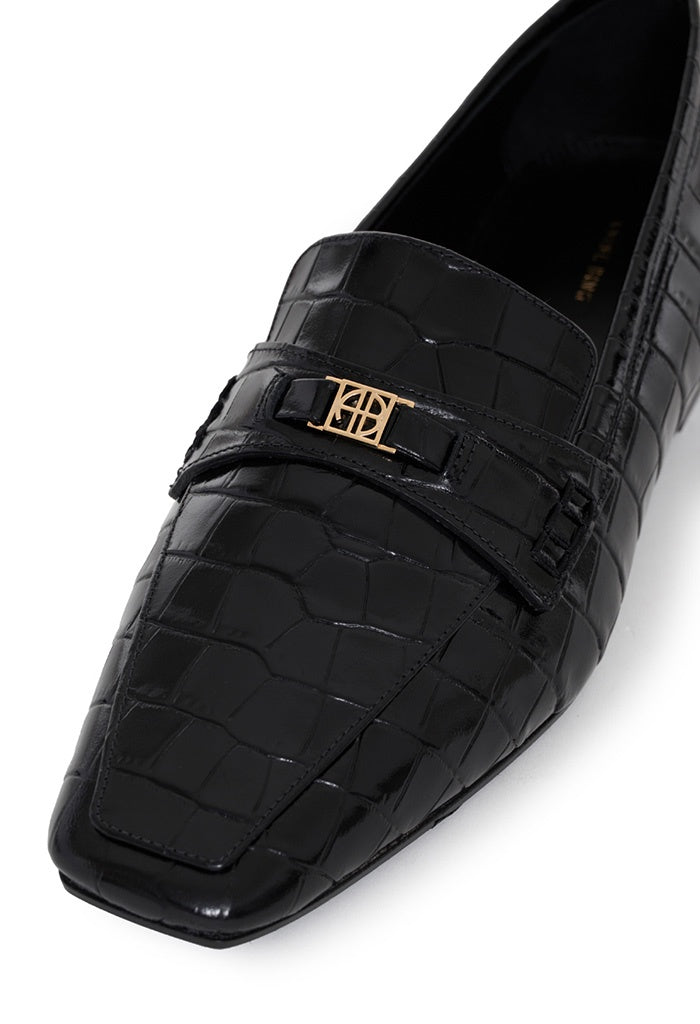 Freya Loafers Monogram - Black Embossed