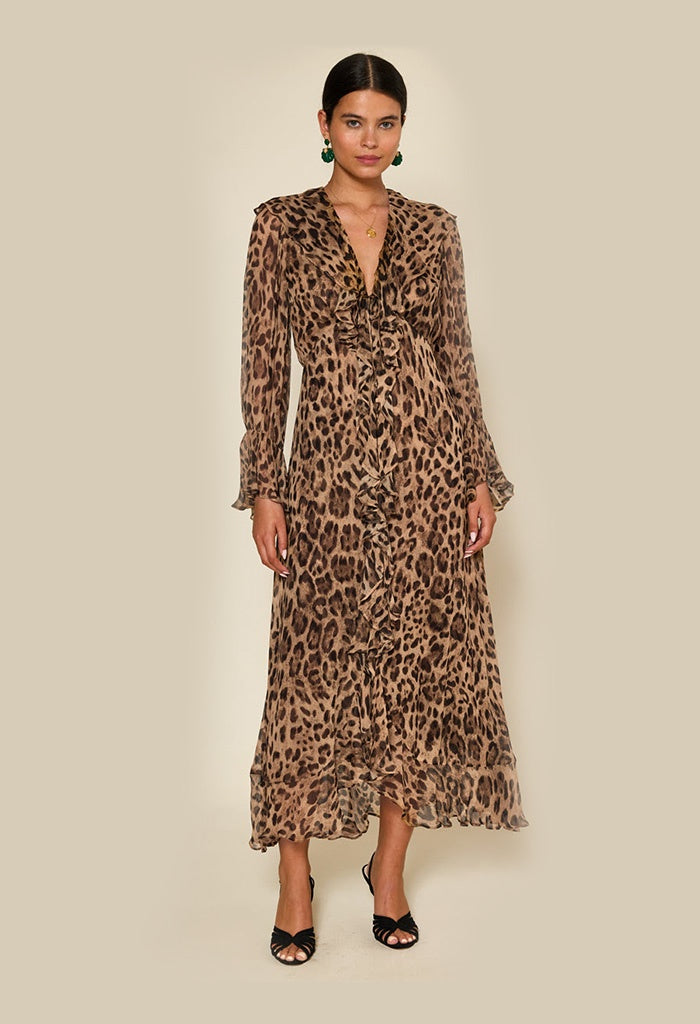 Gracye Dress - Mila Leopard Brown
