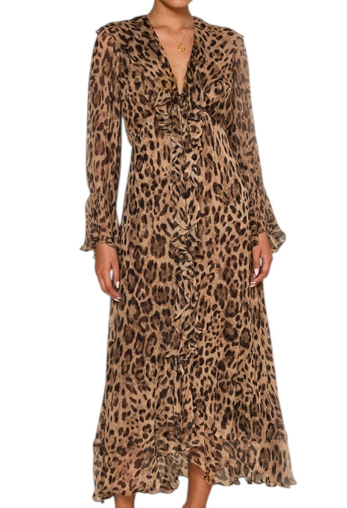 Gracye Dress - Mila Leopard Brown