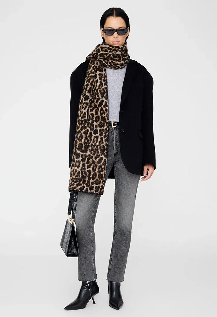 Hannah Scarf - Black And Brown Leopard