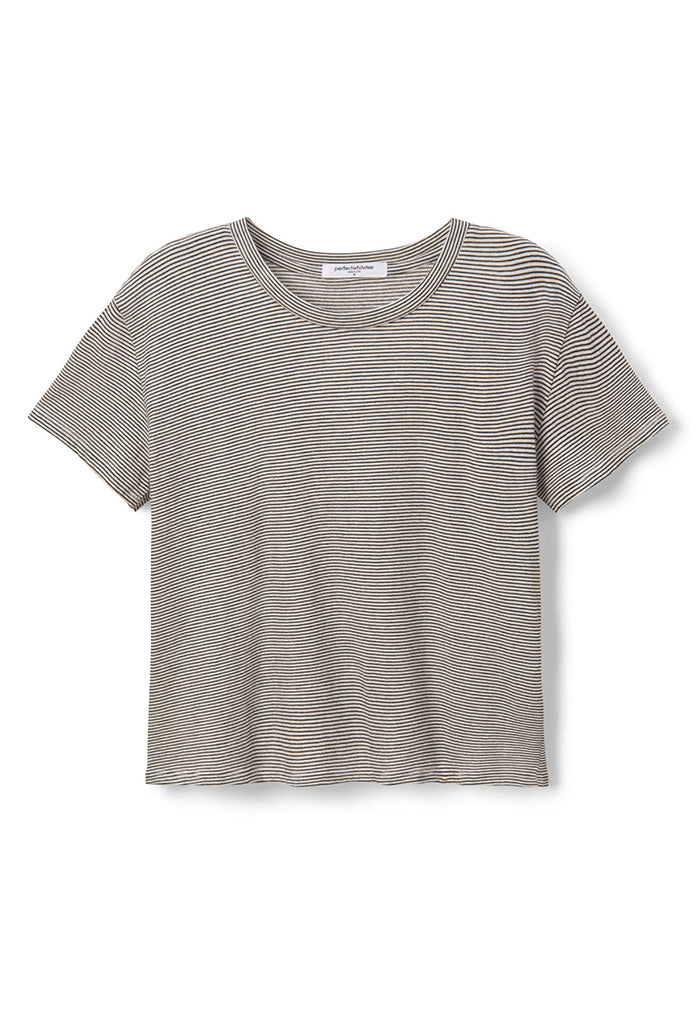 Harley Box Crew - Ivory/Black Stripe