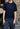 Hazel Navy Top Short Sleeve Half Button Absolut Cashmere