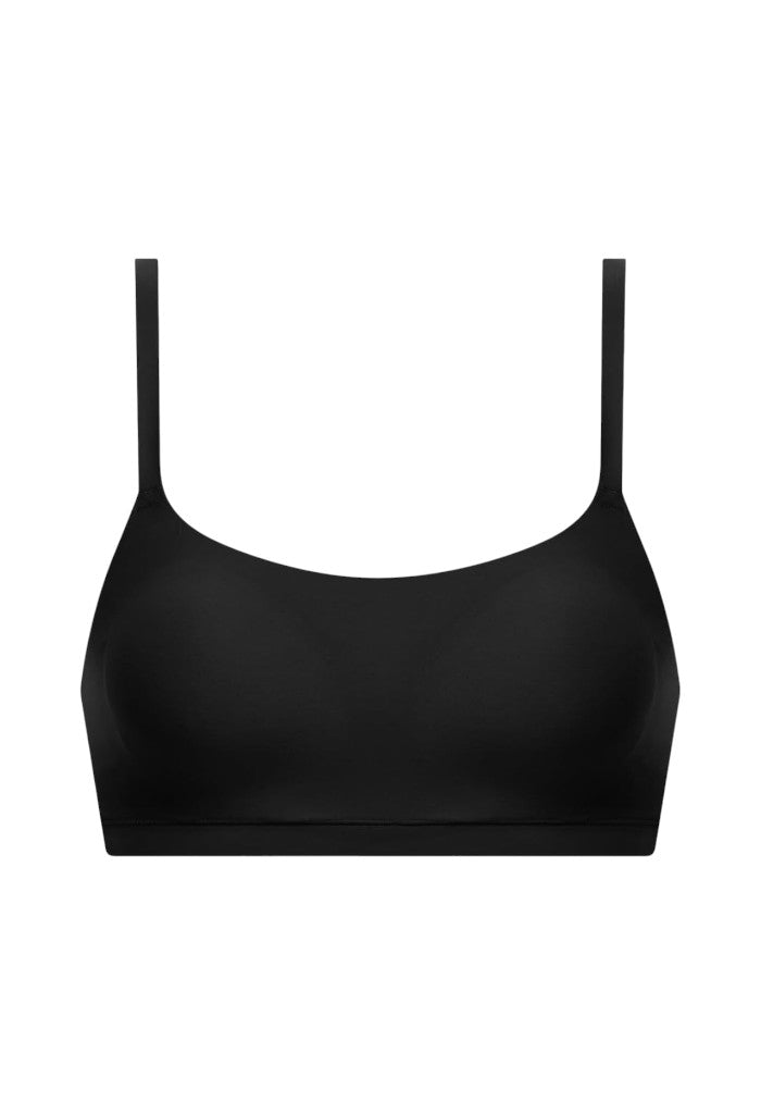 Padded Lace Back Bralette - Black