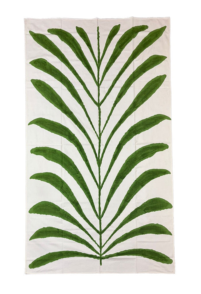 Cotton Tablecloth - Green Leaves