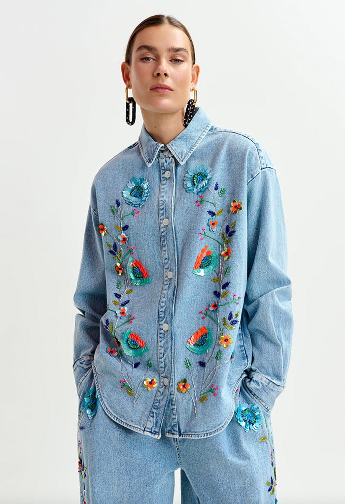 Icksonville Sequin Flower Shirt