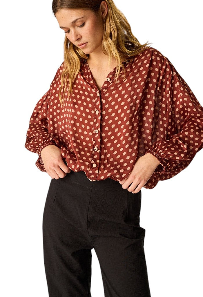 Iris Top - Polka Dot Cappuccino