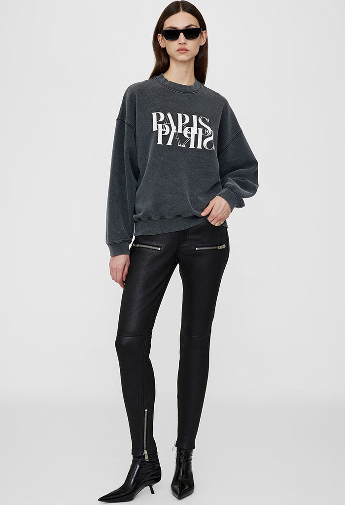 Jaci Sweatshirt Paris - Washed Black – Maman Boutique