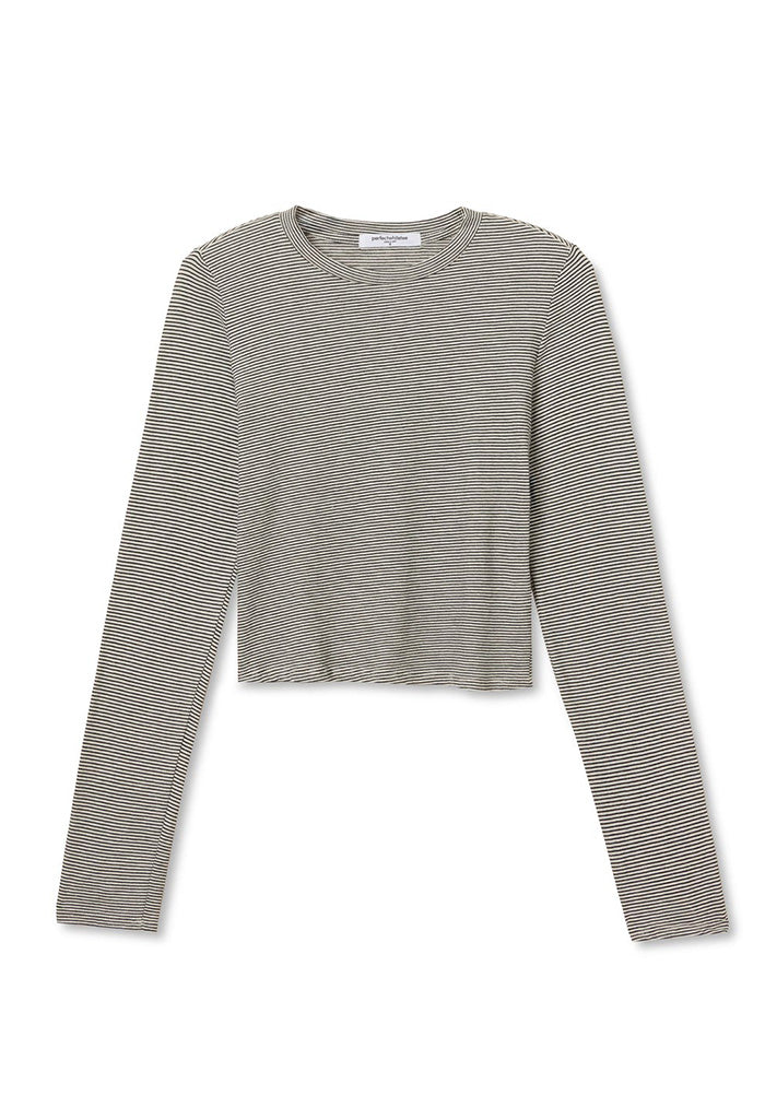 Jamie Long Sleeve - Ivory/Black Stripe