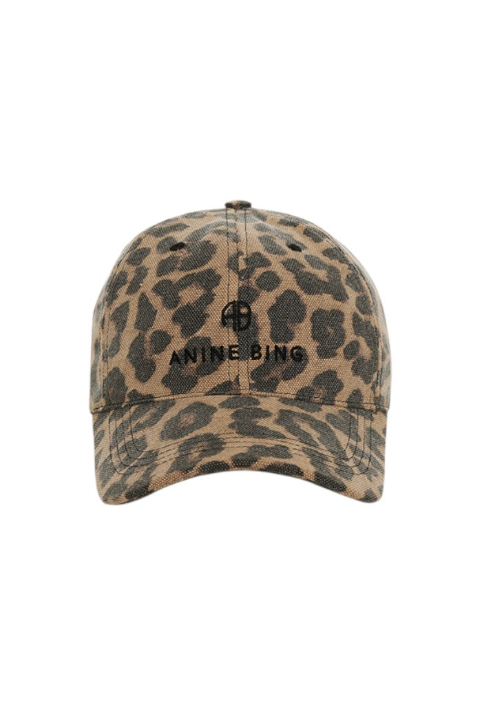 Jeremy Baseball Cap - Black And Brown Leopard
