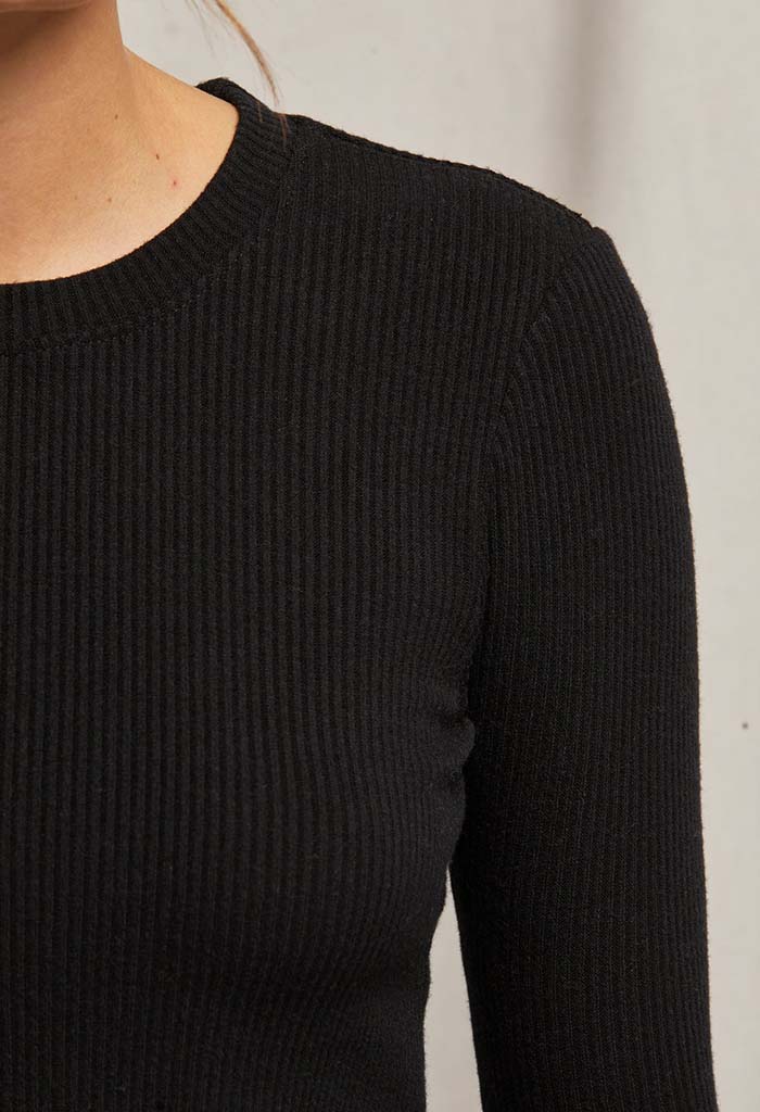 Jolie Long Sleeve Top - True Black