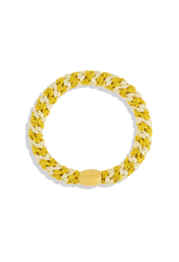 KKNEKKI Light Yellow Sun Glitter Stripe Hair Ties