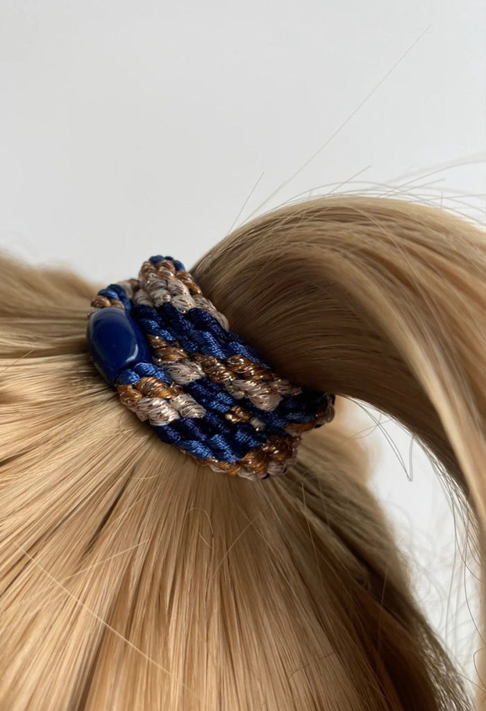 KKNEKKI Mix Navy Gold Glitter Hair Ties