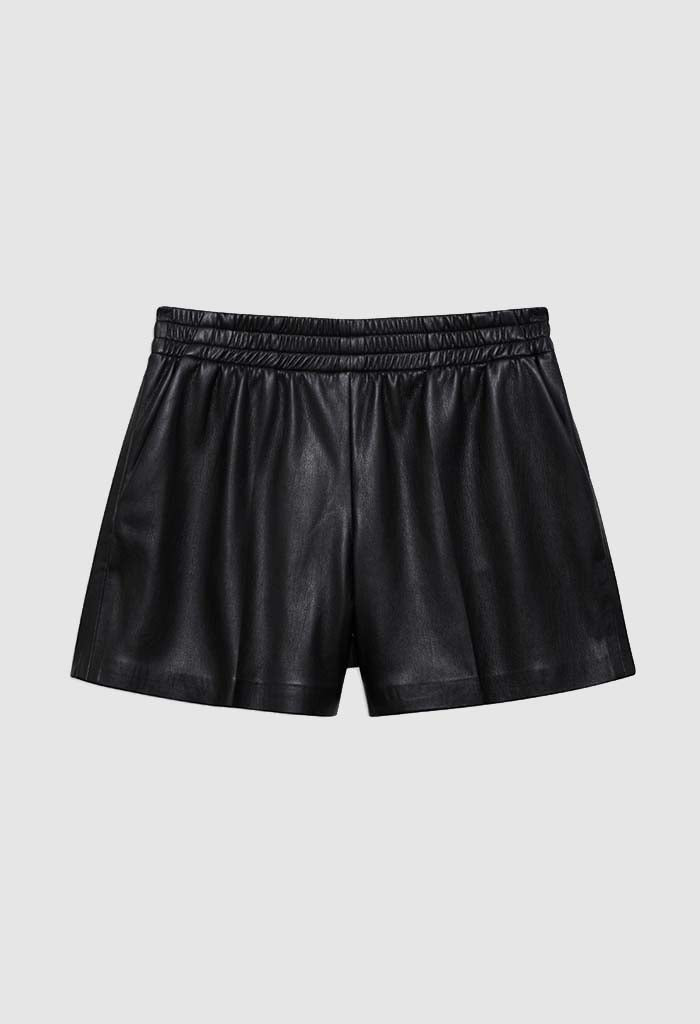 Kam Short - Black Vegan Leather