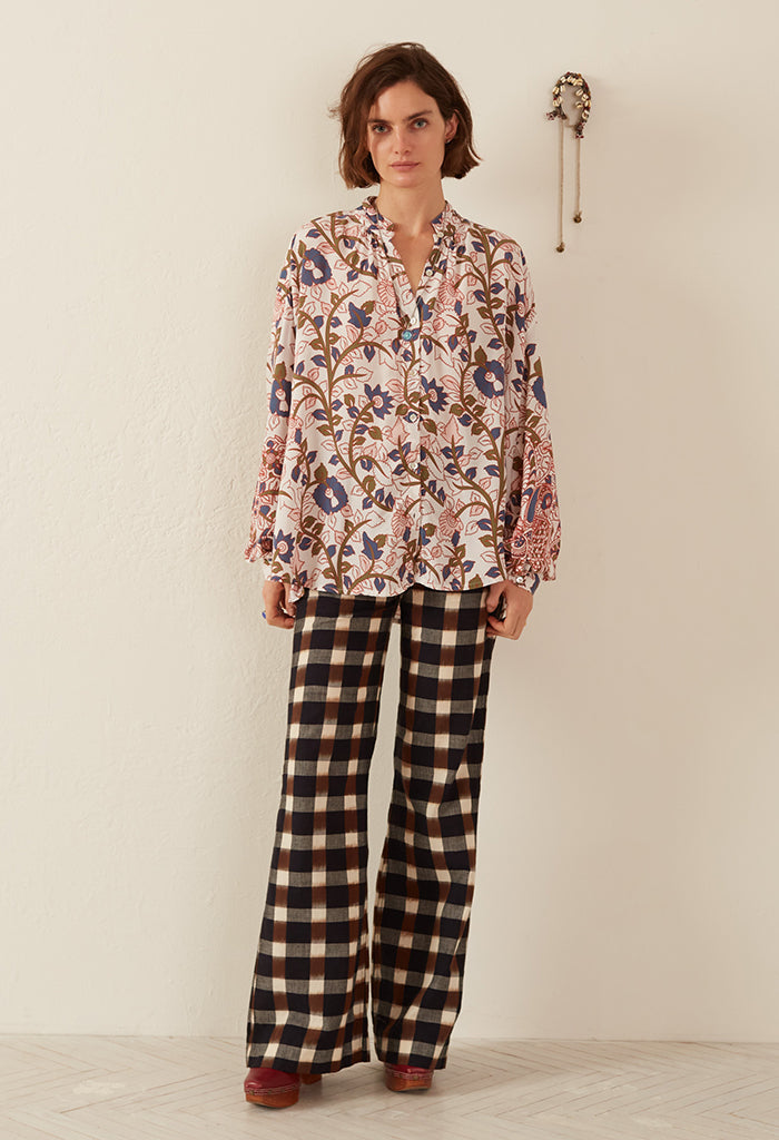 Kiki Peacock Print Shirt - Multi Peacock