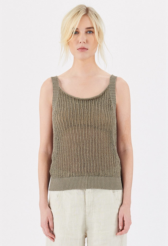 Knit Reverse Cami - Clay