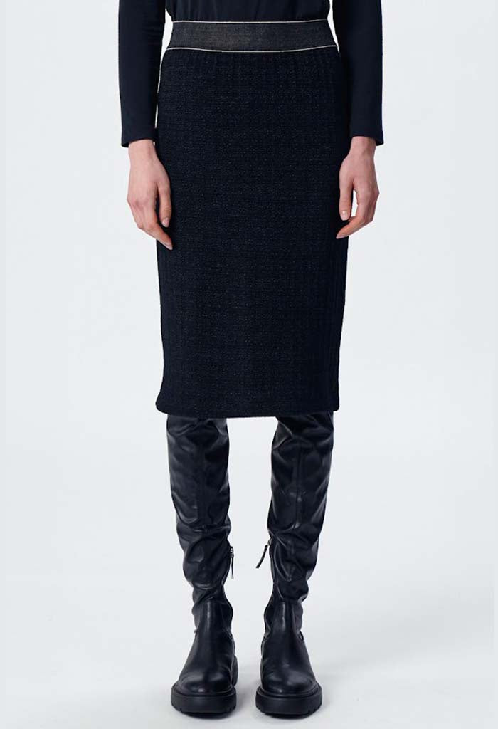 Midi Knit Skirt - Black