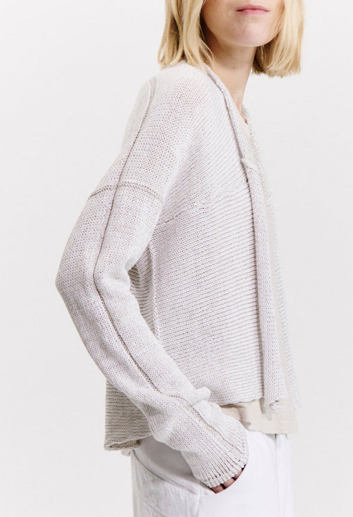 Knit Melange Cardigan - Sand Melange