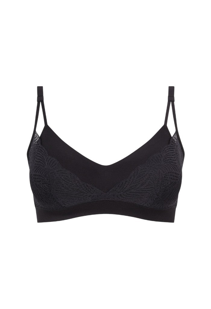 Soft Stretch Lace Bralette - Black