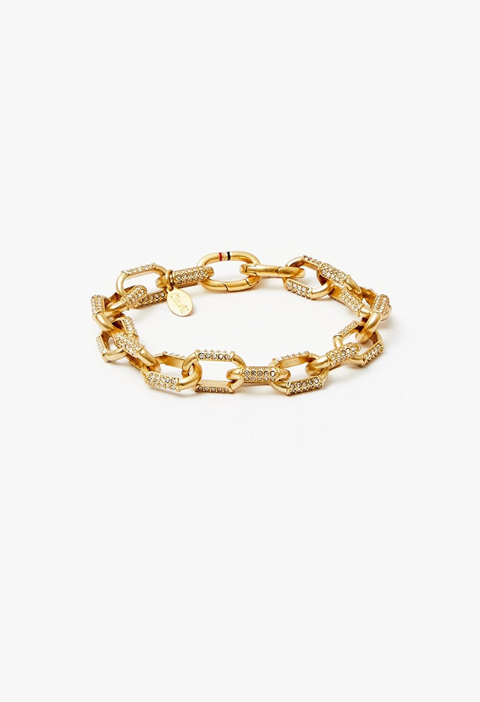 Le Link Pave Bracelet - Clear / Vintage Gold