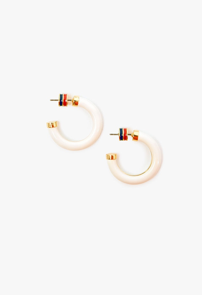 Le Tube Hoop Earrings - Cream