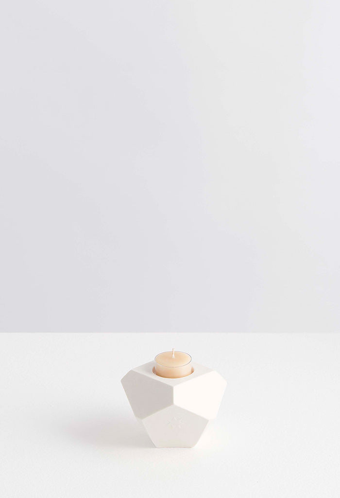 Le Cubist Faceted Marble Candle Holder