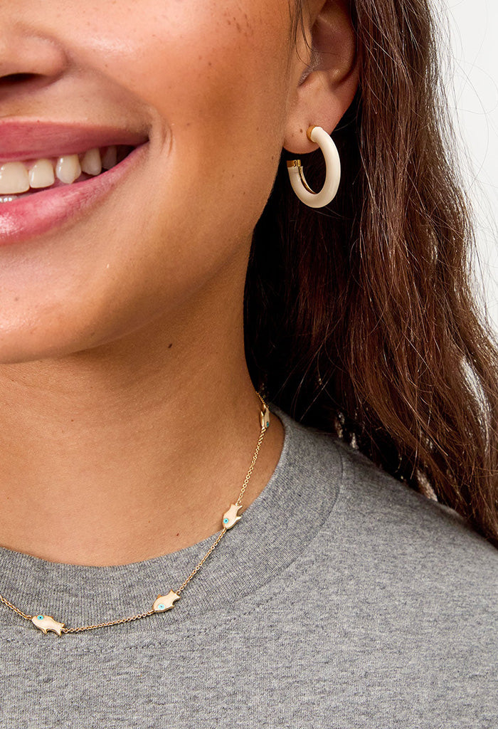 Le Tube Hoop Earrings - Cream