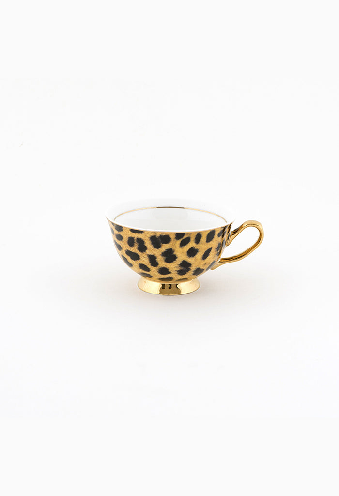 Leopard Print Teacup and Saucer