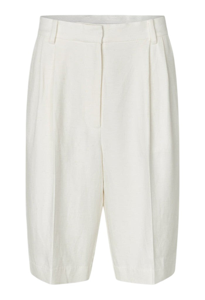 Lino Shorts - White Alyssum