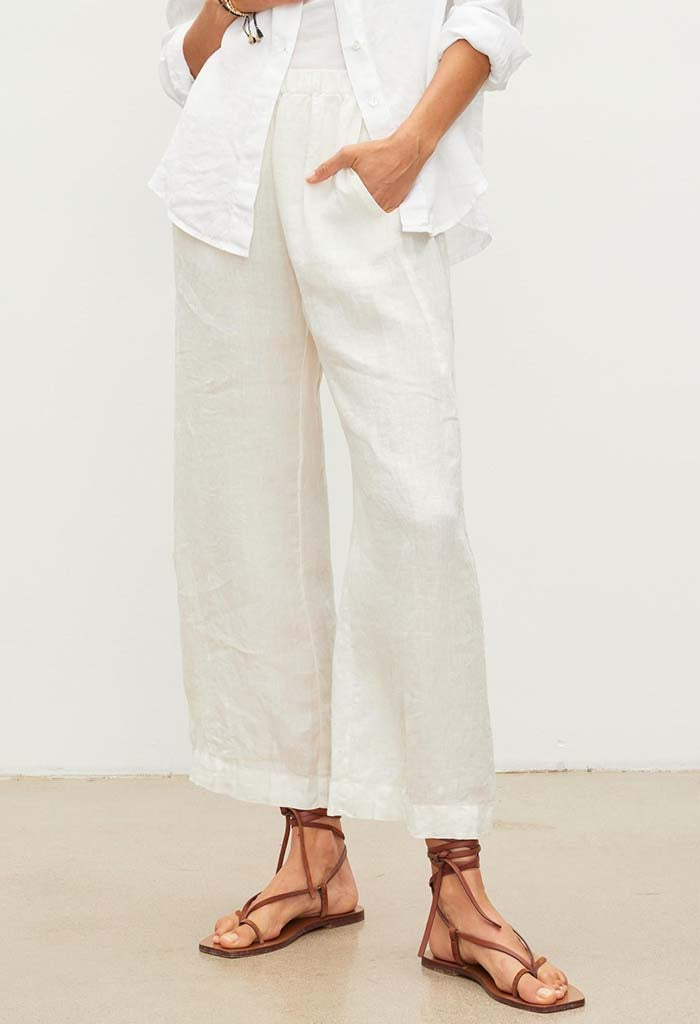 Lola Linen Pant - Chalk