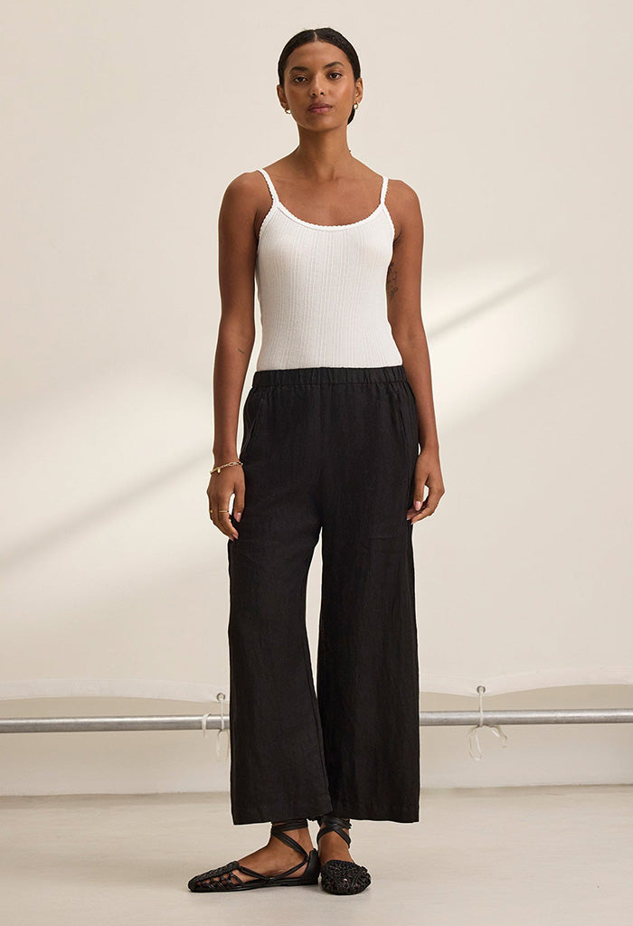 Lola Linen Pant - Black