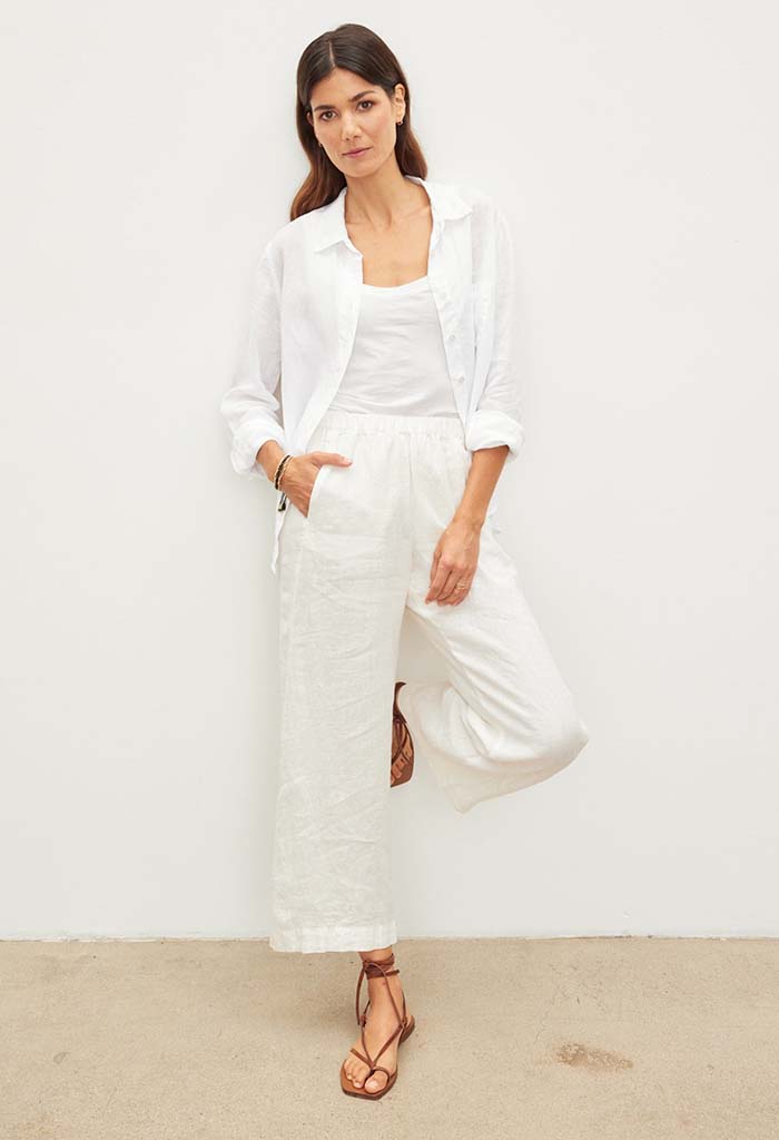 Lola Linen Pant - Chalk