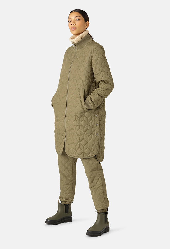 Long Quilt Coat - Sage